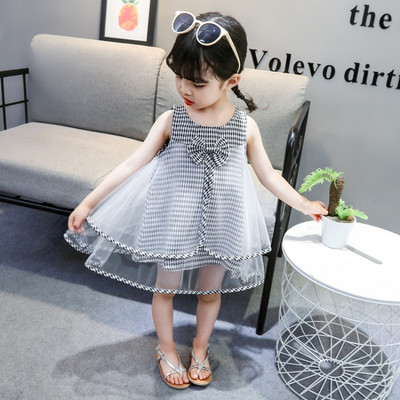 Παιδικό φόρεμα  σε δύο χρώματα με κορδέλα