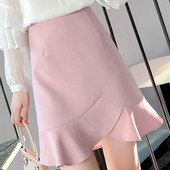 Stílusos női szoknya magas derékkal, rózsaszínben