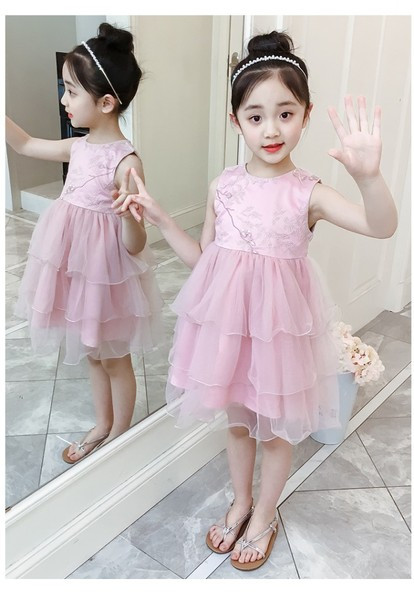 Rochie eleganta pentru copii in doua culori cu tul si dantela