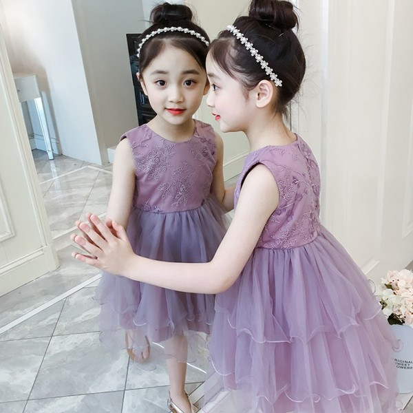 Rochie eleganta pentru copii in doua culori cu tul si dantela