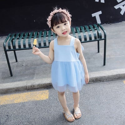 Aktuális gyerekruha rózsaszín és kék színben, tüllel