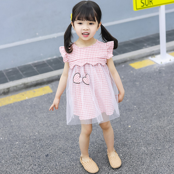 Fekete és rózsaszín gyerekruha O-nyakkal