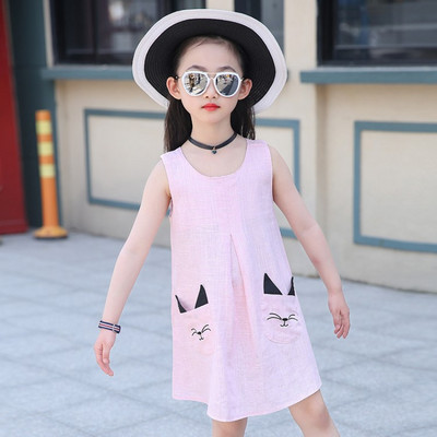 Rochie casual pentru copii in doua culori cu buzunare