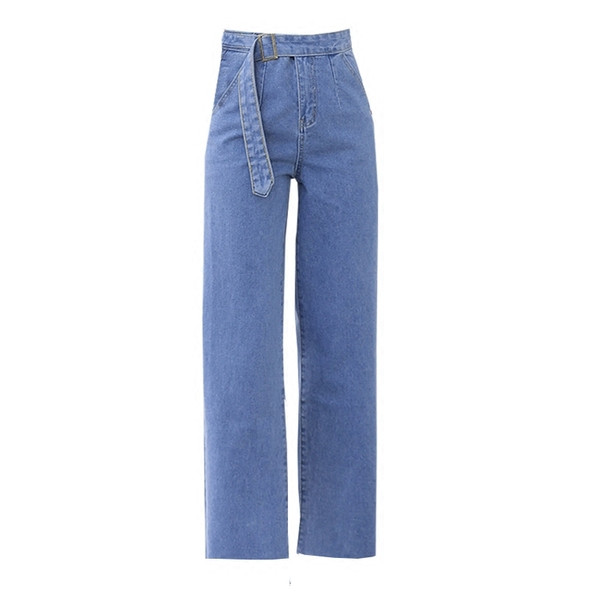 Blugi de dama moderni in doua culori - model larg cu talie inalta