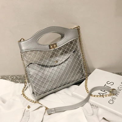 Modern női táska átlátszó külső résszel, öt színben