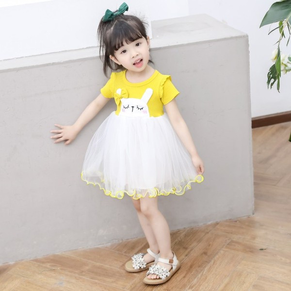 Stílusos gyerekruha két színben tüll és 3D elemmel