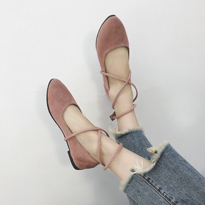 Ежедневни дамски обувки в три цвята от еко велур