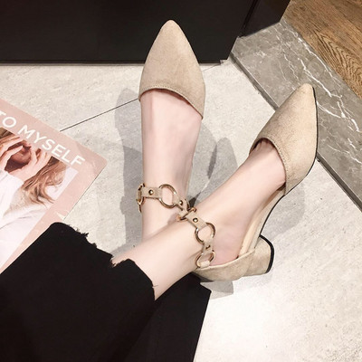 Pantofi eleganti de dama cu toc din piele intoarsa ecologica in mai multe culori