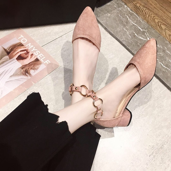 Pantofi eleganti de dama cu toc din piele intoarsa ecologica in mai multe culori