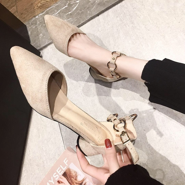 Pantofi eleganti de dama cu toc din piele intoarsa ecologica in mai multe culori