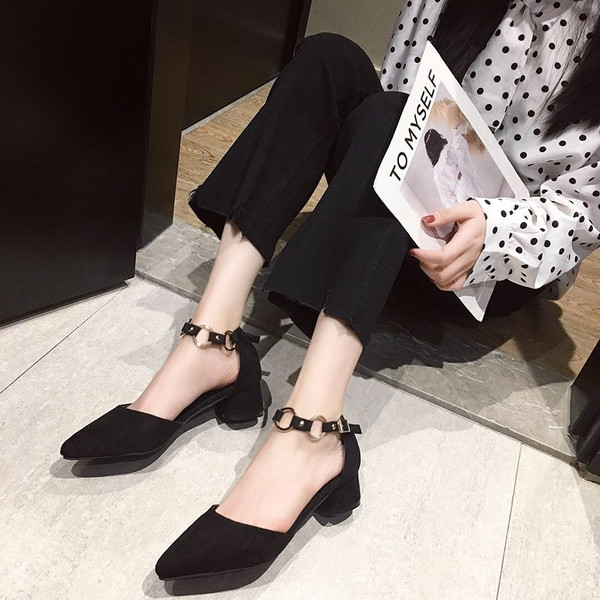 Pantofi eleganti de dama cu toc din piele intoarsa ecologica in mai multe culori