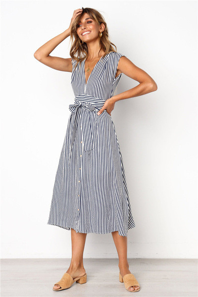 Alkalmi női ruha V-nyakkal, négy színben