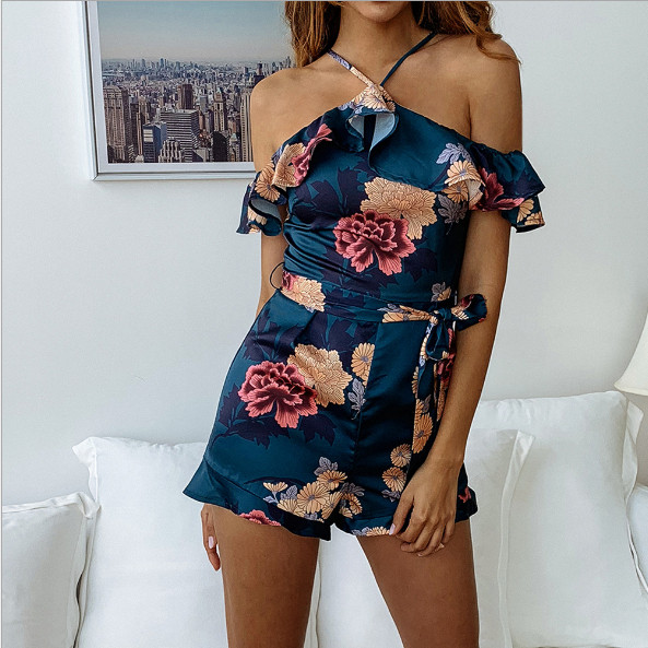 Salopeta de dama moderna cu motive florale in patru culori