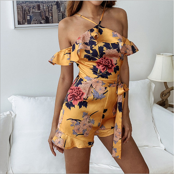 Salopeta de dama moderna cu motive florale in patru culori