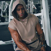 Lezser férfi póló két színben cipzárral és kapucnival