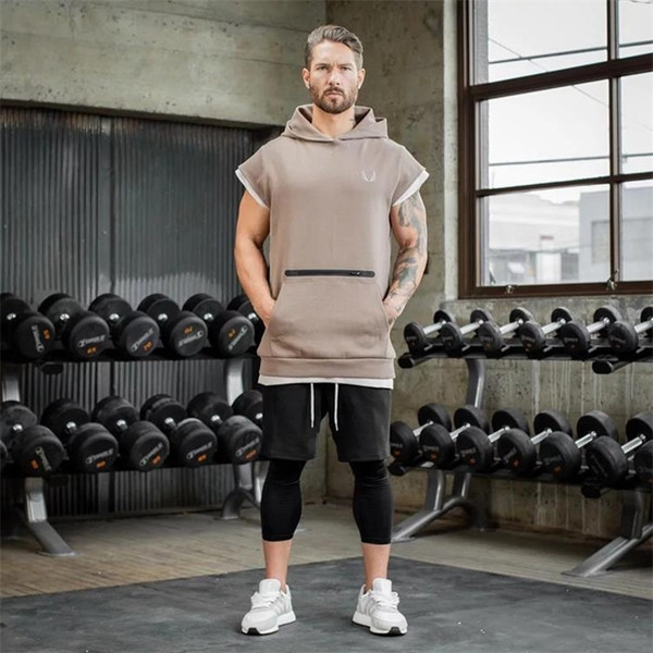 Lezser férfi póló két színben cipzárral és kapucnival