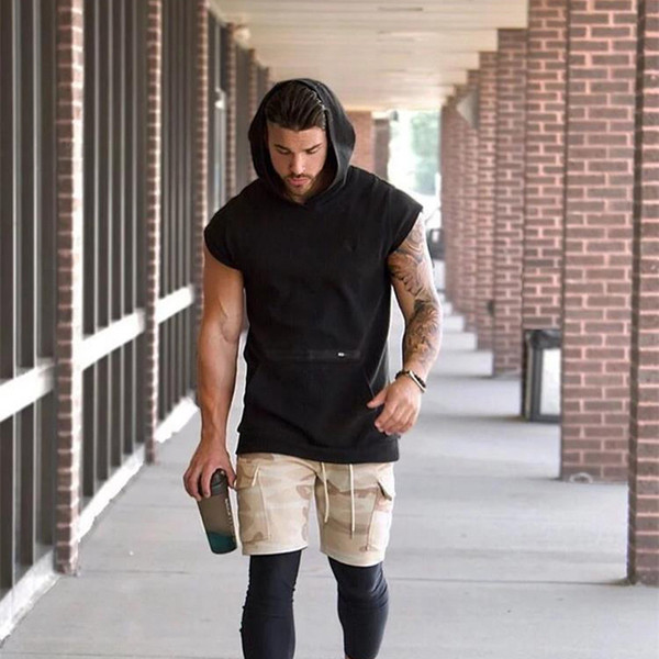 Lezser férfi póló két színben cipzárral és kapucnival