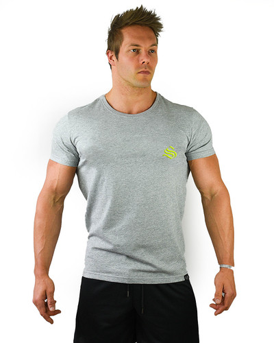 Αθλητικό ανδρικό μπλουζάκι σε τρία χρώματα με εφαρμογή