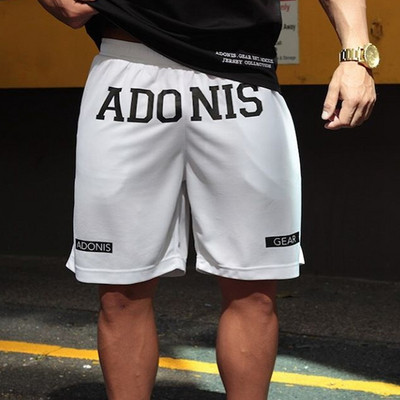 Sport és alkalmi férfi rövidnadrág két színben felirattal