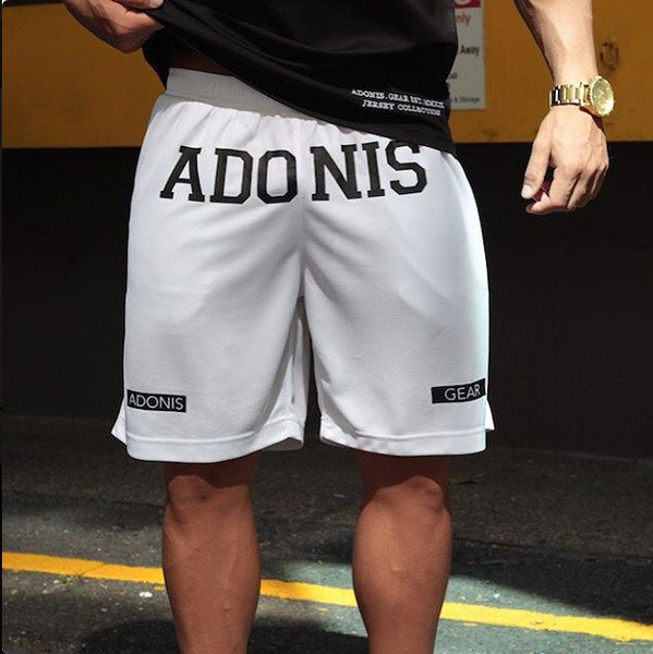 Sport és alkalmi férfi rövidnadrág két színben felirattal