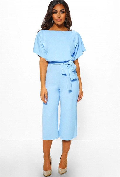 Salopetă de damă elegantă cu mâneci scurte în patru culori