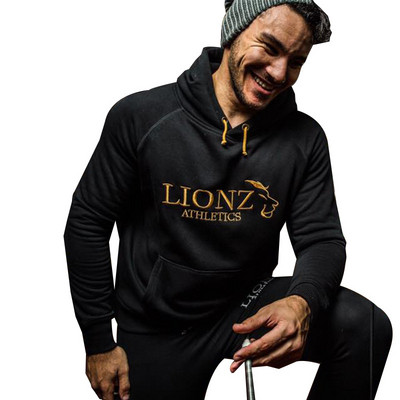 Αθλητικό ανδρικό φούτερ με κουκούλα με επιγραφή