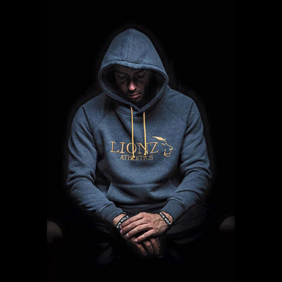 Αθλητικό ανδρικό φούτερ με κουκούλα με επιγραφή