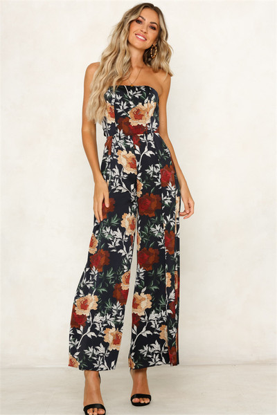 Salopeta de dama moderna fara bretele cu model floral in doua culori