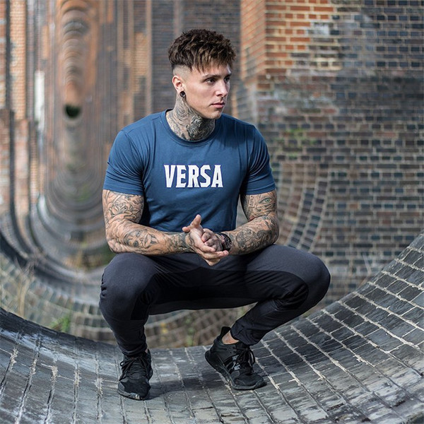 Bluză casual bărbătească cu mâneci scurte în trei culori cu inscripție