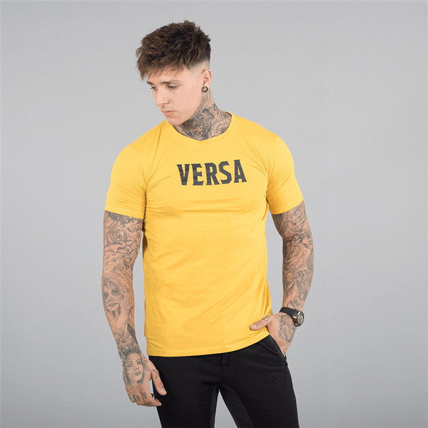 Bluză casual bărbătească cu mâneci scurte în trei culori cu inscripție