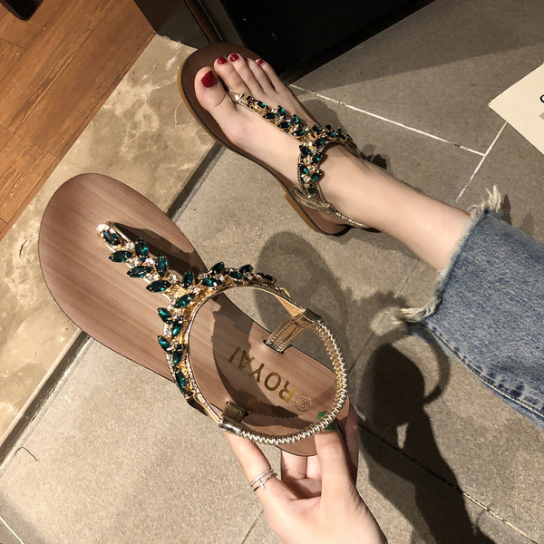 Sandale dama cu pietre colorate