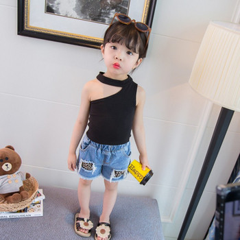 Модерен детски потник в черен и бял цвят за момичета