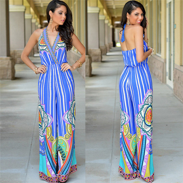 Alkalmi női overall színes motívumokkal