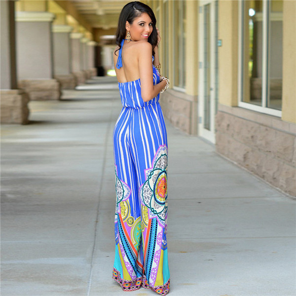 Alkalmi női overall színes motívumokkal