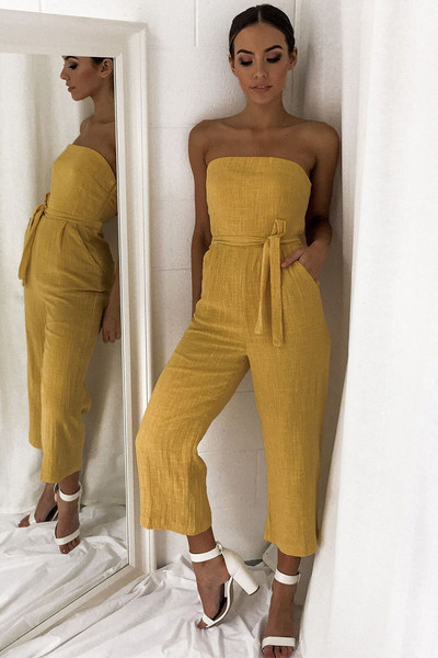 Salopeta casual dama fara bretele cu cravata