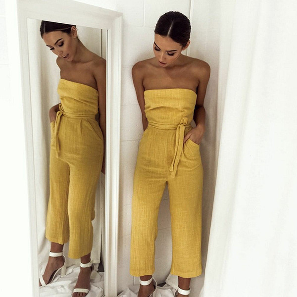 Salopeta casual dama fara bretele cu cravata