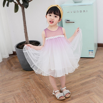 Rochie eleganta pentru copii in trei culori cu tul