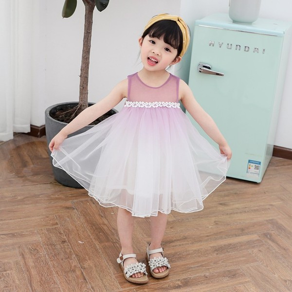 Rochie eleganta pentru copii in trei culori cu tul