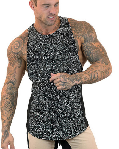 Καθημερινή ανδρική αμάνικι μπλούζα σε ασύμμετρο μοτίβο δκαι σε διάφορα χρώματα