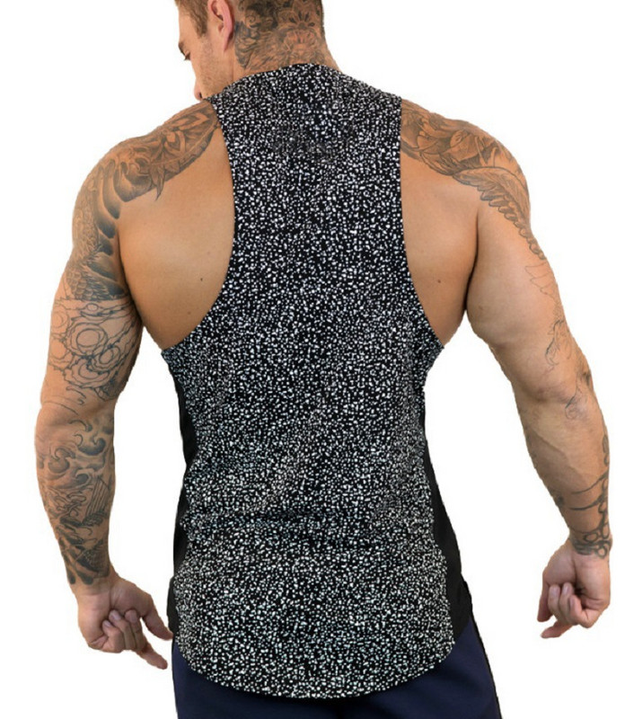 Καθημερινή ανδρική αμάνικι μπλούζα σε ασύμμετρο μοτίβο δκαι σε διάφορα χρώματα