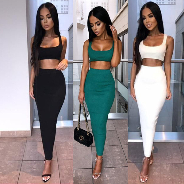 Modern női szett két részből, fekete, zöld és fehér színben