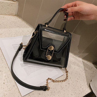 Modern átlátszó női táska három színben, rövid és hosszú füllel