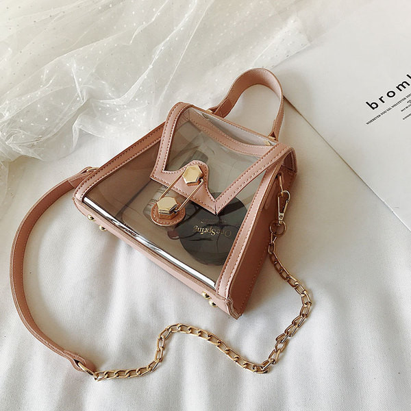 Modern átlátszó női táska három színben, rövid és hosszú füllel