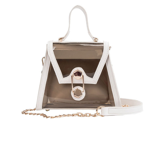 Modern átlátszó női táska három színben, rövid és hosszú füllel