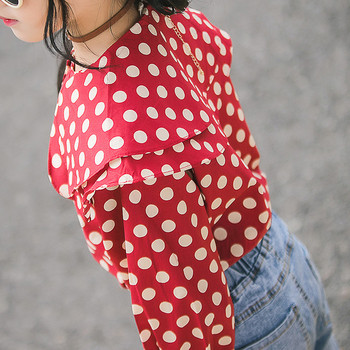 Κομψό παιδικό πουκάμισο με μακριά μανίκια για τα κορίτσια