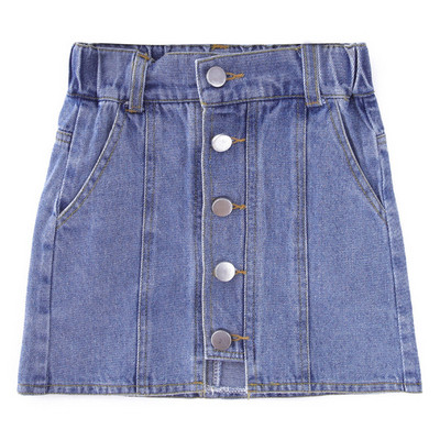 Modern gyerek farmerszoknya gombokkal