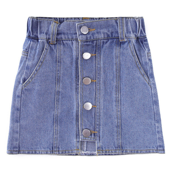 Modern gyerek farmerszoknya gombokkal