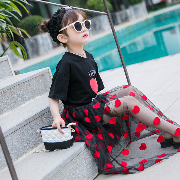 Set copii pentru fete in doua parti in negru