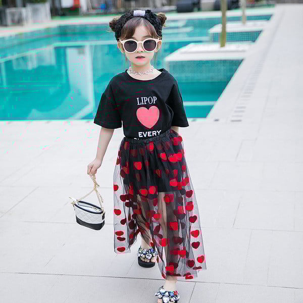 Set copii pentru fete in doua parti in negru