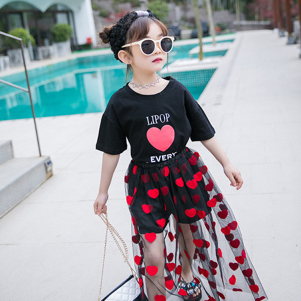 Set copii pentru fete in doua parti in negru